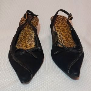 Black pointed heals slingback shoes size 5